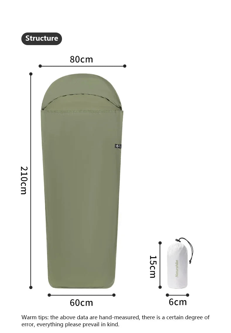 Naturehike Sleeping Bag Liner Lightweight Single Sleeping Bag Cover Ultralight Comfortable Camping Sheets Travel Sleep Sack