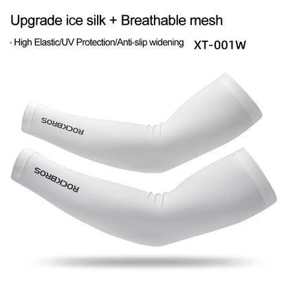 ROCKBROS Ice Fabric Running Camping Sleeves Breathable Sleeve Quick Dry Arm Protect UV400 Arm Cover Summer Sports Safety Gear
