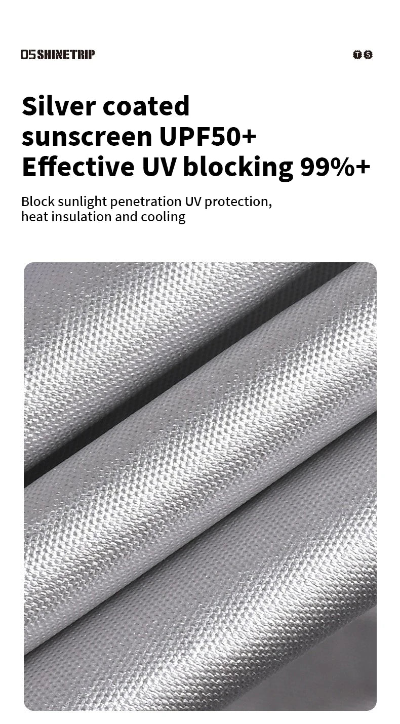 ShineTrip Outdoor Silver Coated Canopy Rainproof And Sunscreen Self-driving PU3000MM Waterproof Camping Sunshade Tent Dome