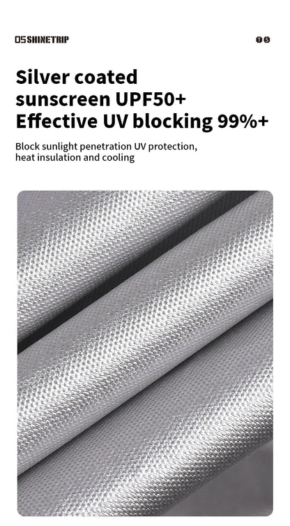 ShineTrip Outdoor Silver Coated Canopy Rainproof And Sunscreen Self-driving PU3000MM Waterproof Camping Sunshade Tent Dome