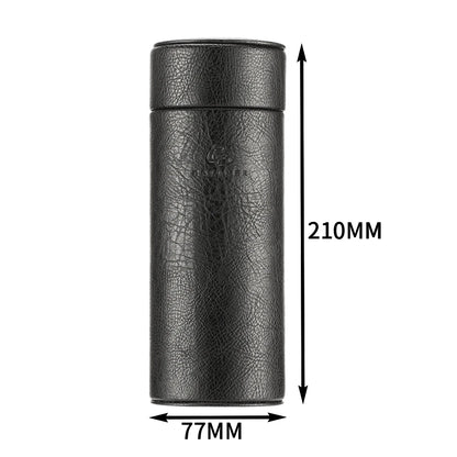 GALINER Cedar Wood Travel Humidor Cigar Box Portable Leather Cigars Case With Hygrometer Humidifier Black Cigar Tube