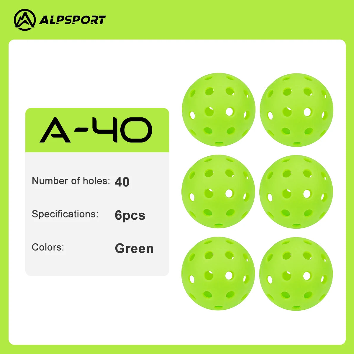 ALP Outdoor Pickleball 74mm Durable 40 Holes 26 Holes 1/3/6/12/100 Pieces/PCS 26g Original USA Professional Pickleball