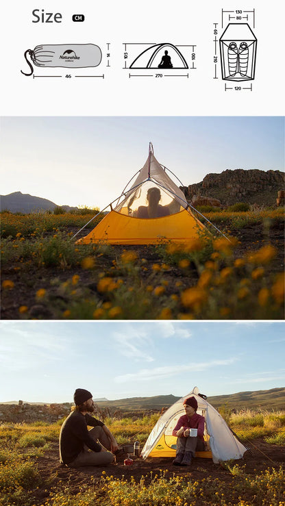 Naturehike Tent Cloud Up Series Ultralight Outdoor Camping Tent Waterproof Backpacking Cycling Tent Camping Tent With Floor Mat