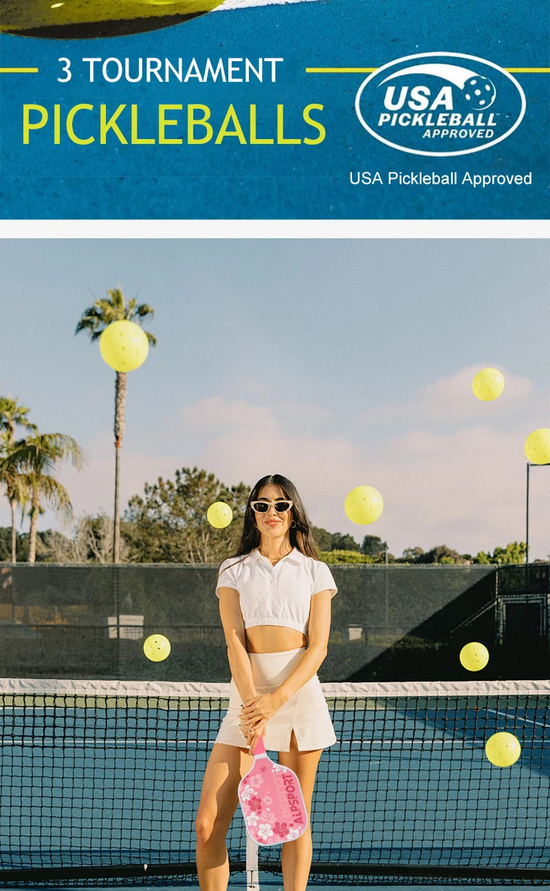 ALP Outdoor Pickleball 74mm Durable 40 Holes 26 Holes 1/3/6/12/100 Pieces/PCS 26g Original USA Professional Pickleball