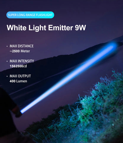 Outdoor Flashlight Tent Camping Lantern Self Defense Lamp EDC Fishing High Power LED Torch 2500 Meter Distance LEP Light THOR 3