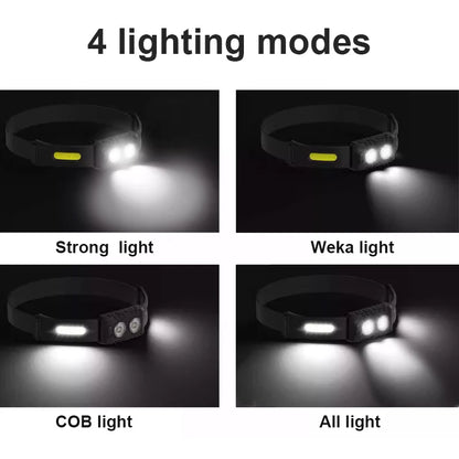 USB Rechargeable LED Sensor Headlamp XPE+COB Headlight Led Head Torch Camping Search Light Head Flashlight for Fishing Lantern