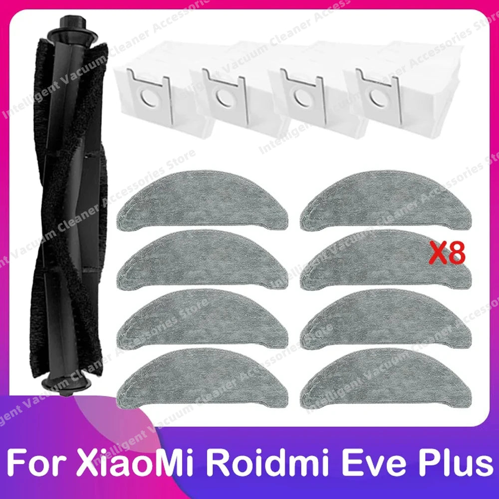 Compatible for Xiaomi Roidmi Eve Plus Robot Vacuum Cleaner Spare Main Side Brush HEPA Filter Dust Bag Mop Cloth Parts