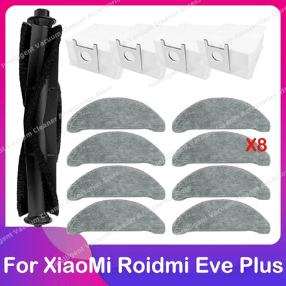 Compatible for Xiaomi Roidmi Eve Plus Robot Vacuum Cleaner Spare Main Side Brush HEPA Filter Dust Bag Mop Cloth Parts