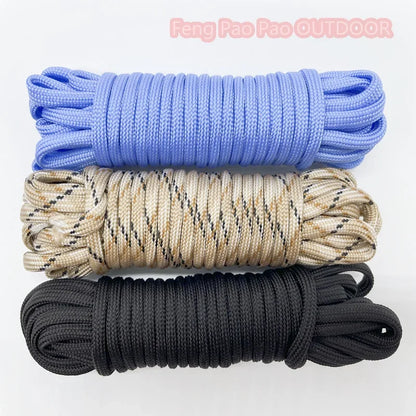 7-Cores 550 Paracord Rope 30 M Dia.4mm For Outdoor Camping Survival Lanyard Parachute Cord Hiking Tent Accessories