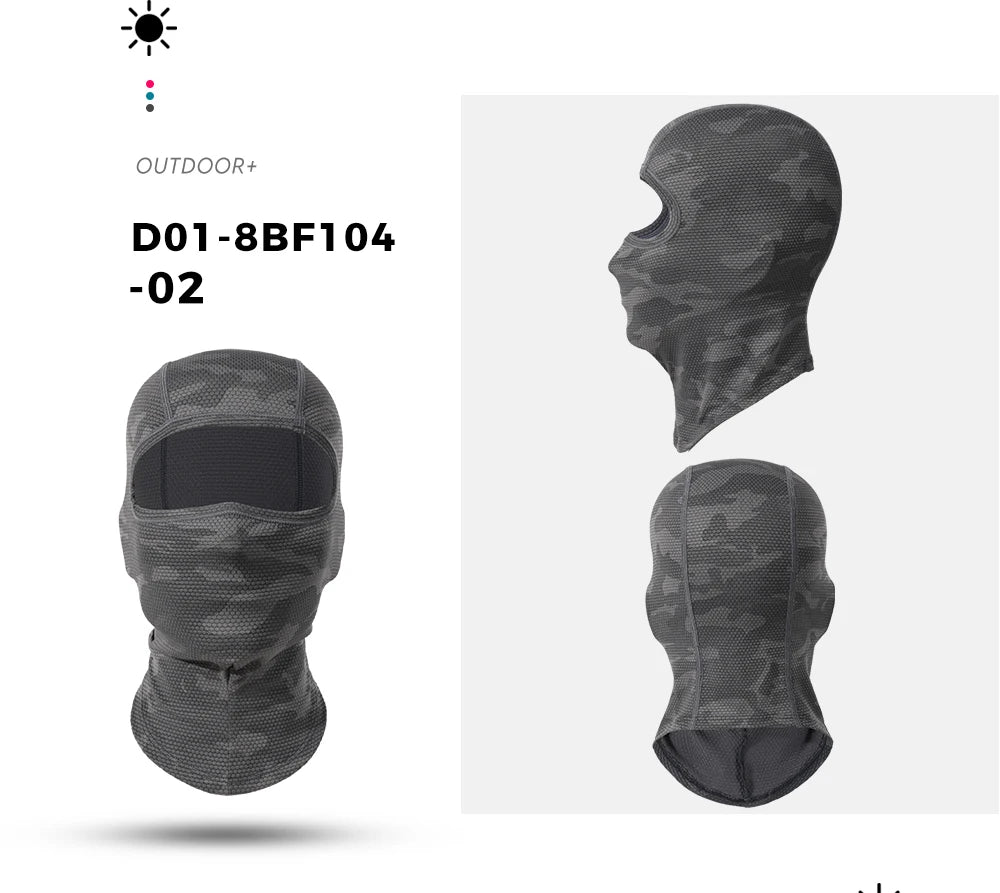 Cycling Full Face Balaclava Cooling Face Mask Breathable Ice Silk Wicking Absorbent Headgear for Bicycle Helmet Riding Gear Men