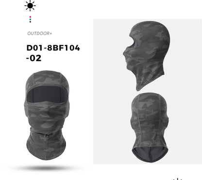 Cycling Full Face Balaclava Cooling Face Mask Breathable Ice Silk Wicking Absorbent Headgear for Bicycle Helmet Riding Gear Men
