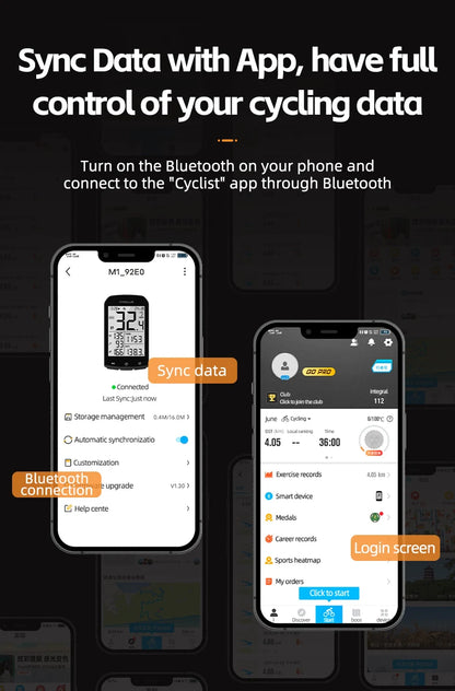 ROCKBROS M1 GPS Bicycle Computer Bluetooth 5.0 ANT+ Wireless Speedometer MTB Road Bike Ciclismo Speed Meter for Garmin Zwift