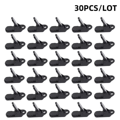 10pcs/lot travel outdoor camping plastic double hole tent rope adjustable buckle curtain alligator clip factory brand clip