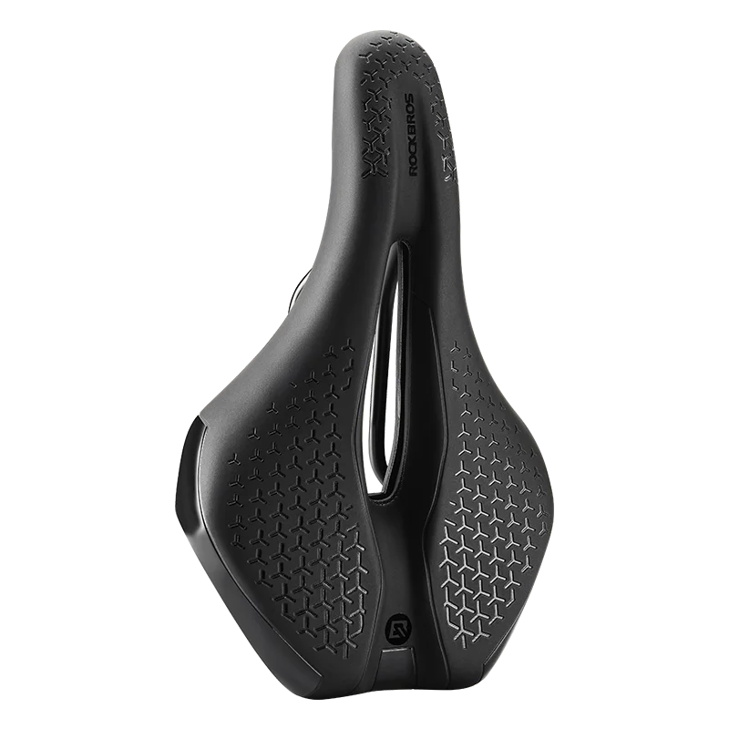 ROCKBROS Bicycle Saddle Hollow Breathable Shockproof Cycling Seat PU Non-Slip Leather Cushion Lightweight MTB Road Bike Saddle