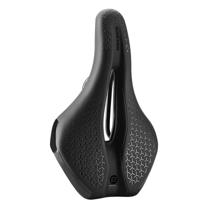 ROCKBROS Bicycle Saddle Hollow Breathable Shockproof Cycling Seat PU Non-Slip Leather Cushion Lightweight MTB Road Bike Saddle