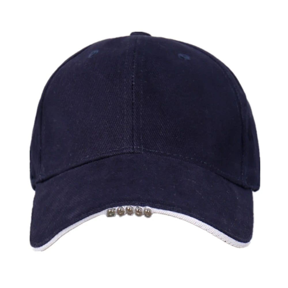 LED Lamp Cap Battery Powered Hat with LED Light Flashlight Headlamp for Outdoor Fishing Jogging Baseball Cap Hiking Caps