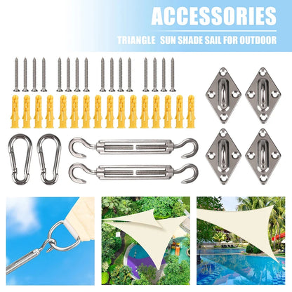 24pcs Sun Shade Sail Hardware Kit Heavy Duty Camping Tent Stainless Steel Sun Shade Sail Install Attachment Set Awning Accessory