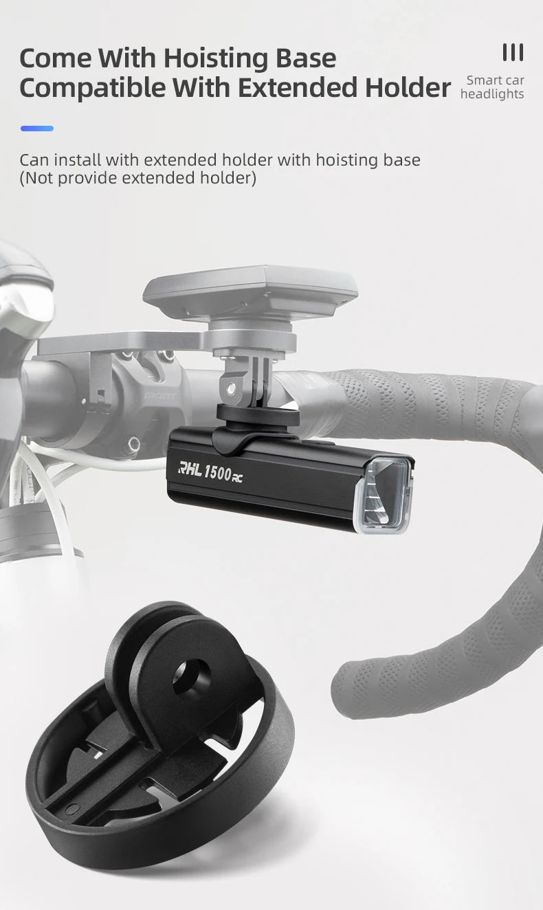 ROCKBROS Bike Light 1500LM5000mAh Type-C Bicycle Light Temperature Control  IPX6 Aluminum LED Light Front Lamp Cycling Headlight