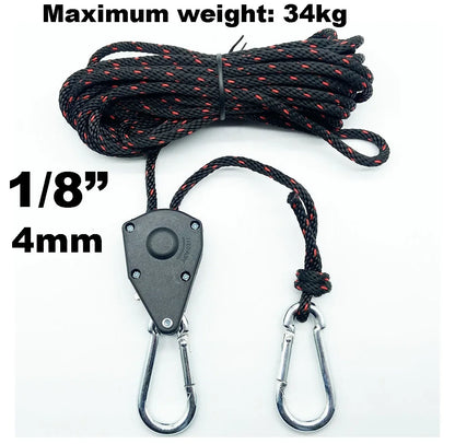 6Pcs Camping Tent Tie Down Rope Tightener Fastening Wind Rope Buckle Pulley Ratchet Hangers Awning Rope Hook