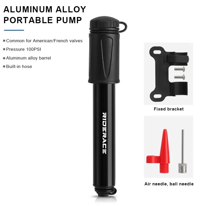 AliExpress Collection RIDERACE Bike Pump Portable Mini Cycling Hand Air Pump High Pressure Ball MTB Road Bicycle Tire Inflator