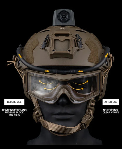 Tactical Goggles Defogging Fan Outdoor Hunting Shooting Airsoft Goggle Anti-fog Kit Hiking Ski Motorcycle Safety Protection Gear