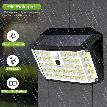 Outdoor Solar Light 468/208/138 LED Outdoor Solar Light LED Solar Security Lights Garden Waterproof 3 Modes Wall Lamp Fence Yard