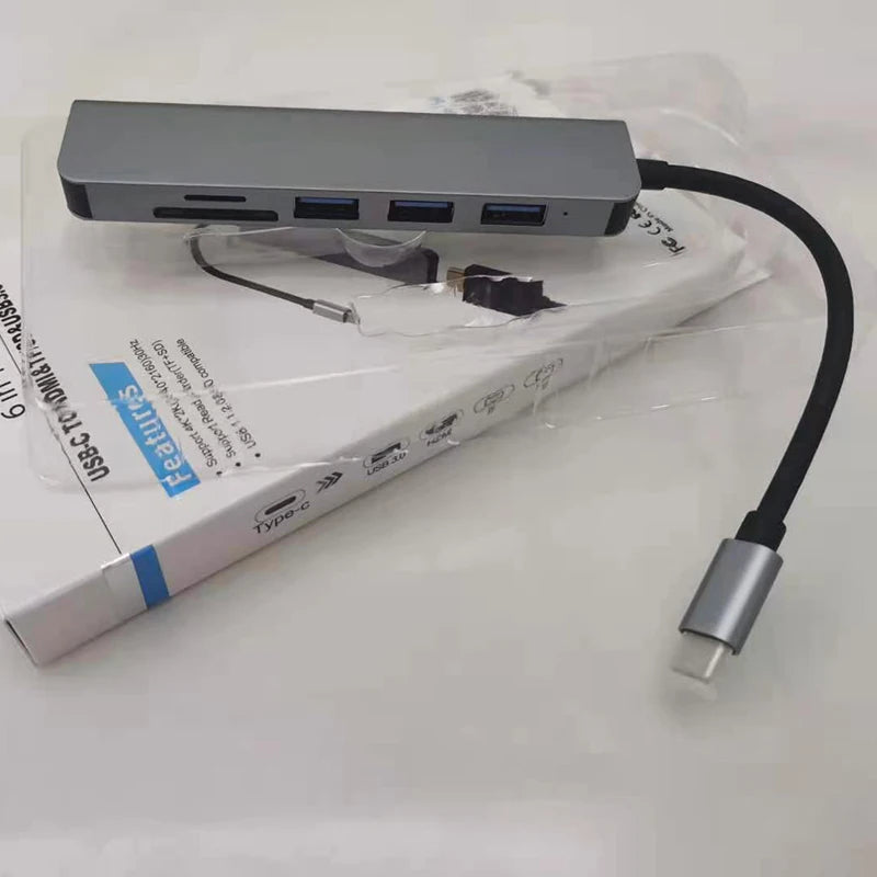 Type C+ USB HUB USB3.0 Dongle USB2.0 Disk Extend Adapter Cable Splitter Phone Charger Dock Micro SD TF Memory Card Reader Writer