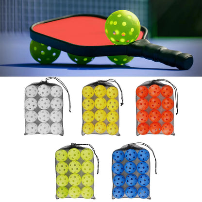 12Pcs Pickleball Balls 26 Holes 72mm Pickleball High Elastic Durable Hollow Balls For Professional Beginner Indoor Training Ball