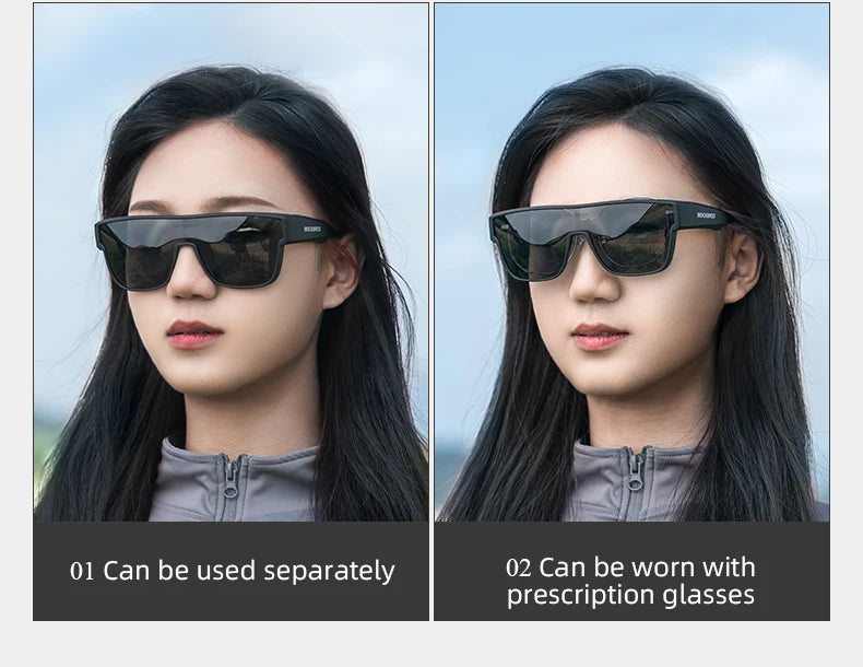 ROCKBROS Polarized Cycling Sunglasses Mutilfunctional Glasses UV Protection Set Glasses Frame Compatible Men's Women's Sunglass