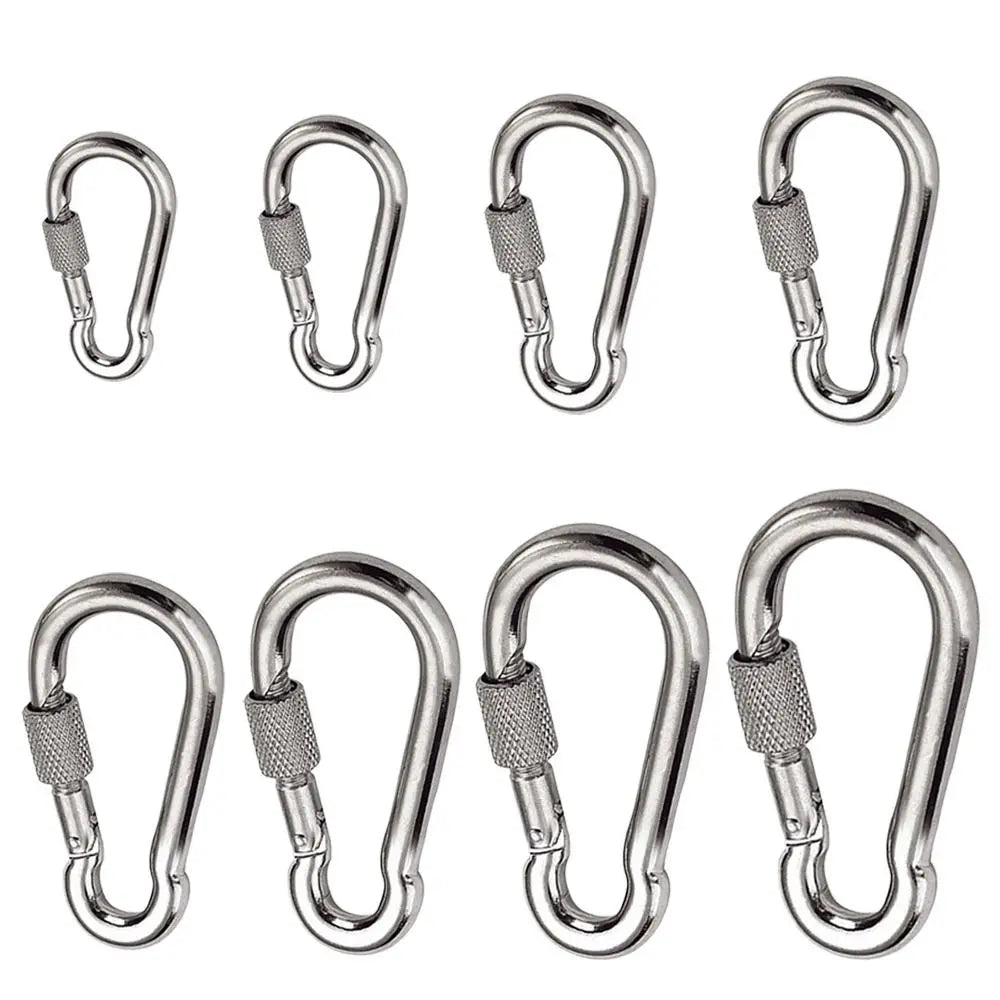 1/2pcs M4~M12 Spring Quick Link Buckle Ring with screw Outdoor Climbing Gear Carabiner Safety Hook Travel Kit Camping Equipment