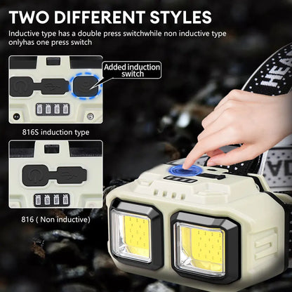 Headlamp Rechargeable 1000 Lumen LED Head Lamp Flashlight with White Red Light Waterproof Headlight for Outdoor Camping Fishing