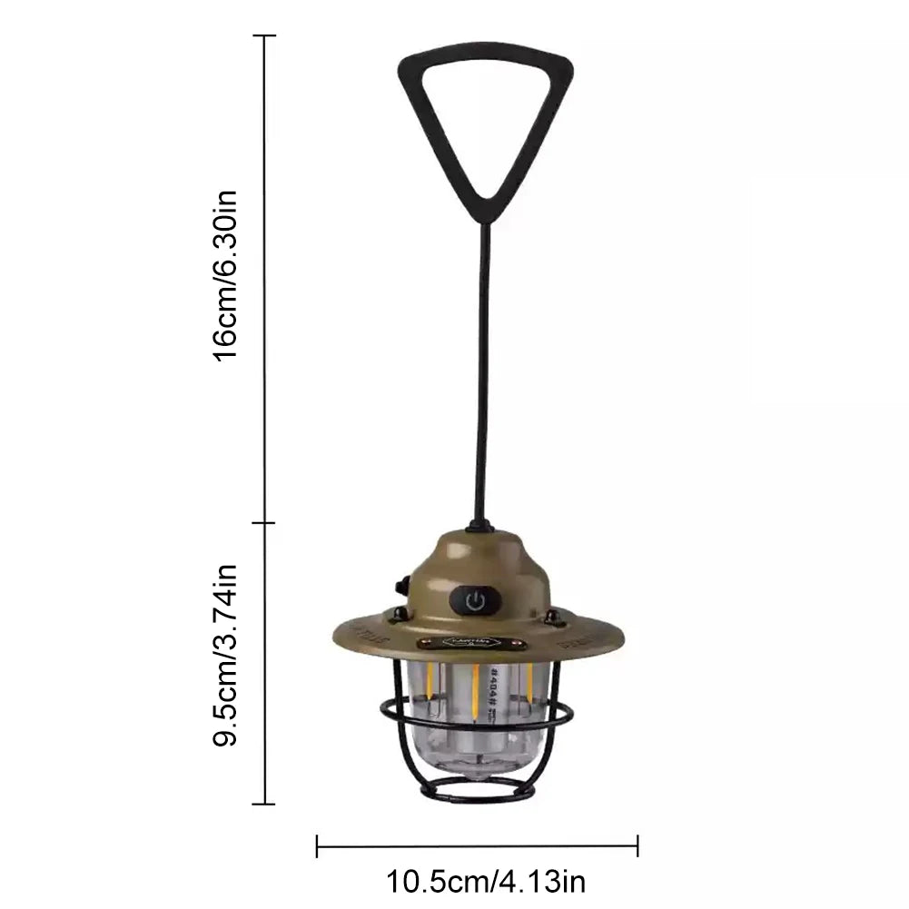 Mini LED Camping Lanterns Type-C Rechargeable Portable Hanging Tent Light 1200mAh for Hiking Fishing Emergency Light Lanterns