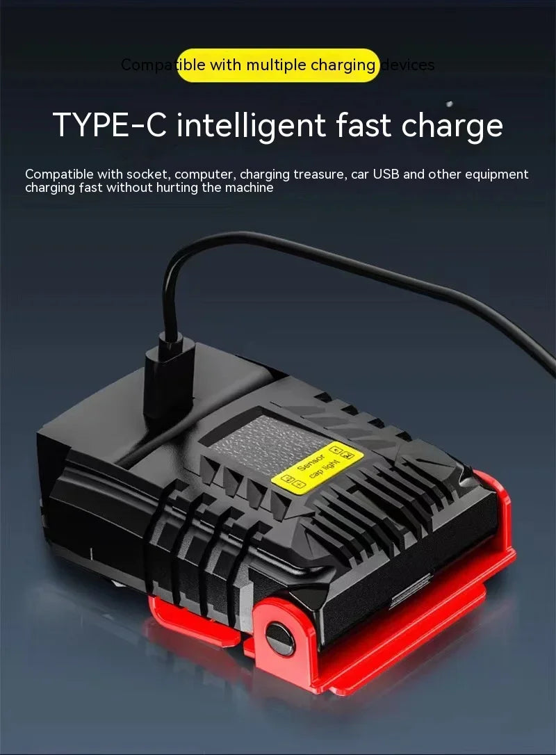 LED Strong Light Cap Clip Lamp Sensor Headlamp USB Rechargeable Waterproof Headlight Camping Hiking Fishing Emergency Work Light