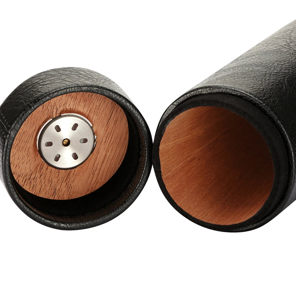 GALINER Cedar Wood Travel Humidor Cigar Box Portable Leather Cigars Case With Hygrometer Humidifier Black Cigar Tube