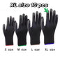 10 Pairs Durable Safety Gloves - Anti-Slip, Wear-Resistant, ESD Protection for Gardening & Woodworking