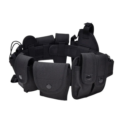 Outdoor tactical gun holster flashlight bag 10 in 1 multifunctional tool kit waist belt nylon Oxford cloth practical safety belt
