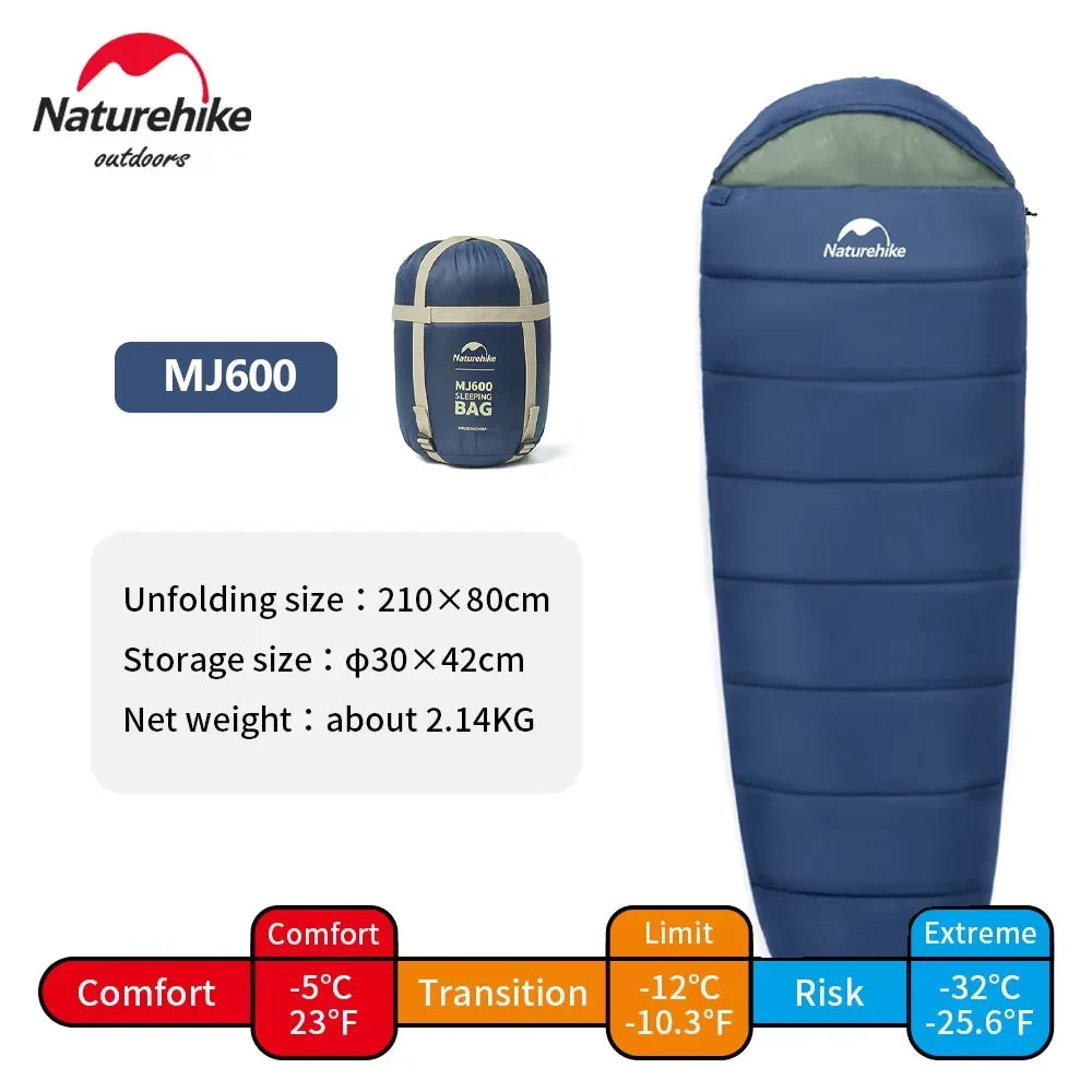 Naturehike Camping Sleeping Bag Ultralight Waterproof Cotton Mummy 4 Season Backpacking Sleeping Bags Outdoor Travel Hiking