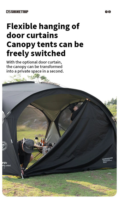 ShineTrip Outdoor Silver Coated Canopy Rainproof And Sunscreen Self-driving PU3000MM Waterproof Camping Sunshade Tent Dome