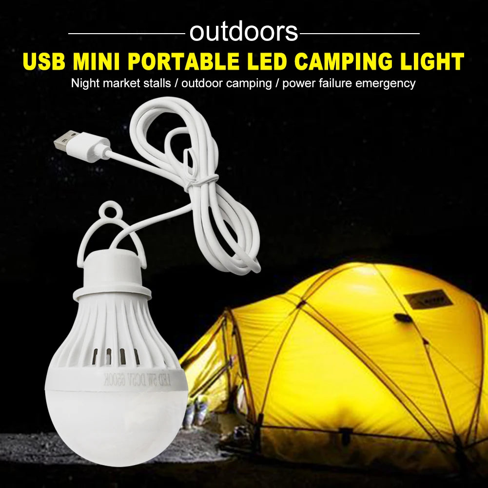 1/2pcs Portable Lantern Camp Lights USB Bulb 5W/7W Power Outdoor Camping Multi Tool 5V LED for Tent Camping Gear Hiking USB Lamp