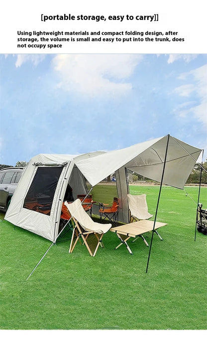 Lohascamping Car box docking tent  Portable Waterproof SUV Tail Tent 3-4 people Dome tent Sunshade Tunnel style tent,Large tent,