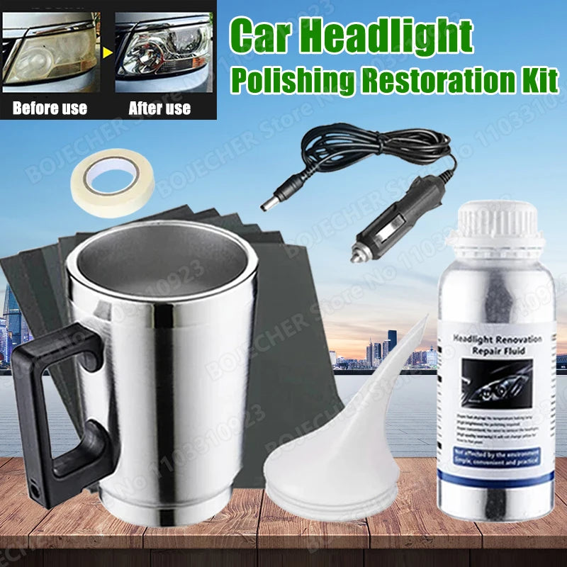 Car Headlight Polishing Kit 100ML/50ML Headlight Restoration Liquid Polymer Headlamp Renovation Repair Clean Kit Automobile Tool