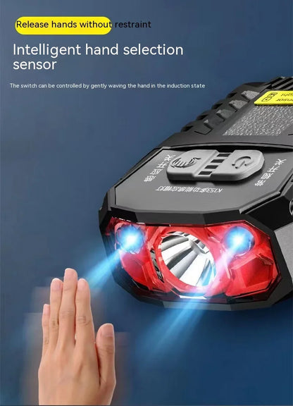LED Strong Light Cap Clip Lamp Sensor Headlamp USB Rechargeable Waterproof Headlight Camping Hiking Fishing Emergency Work Light