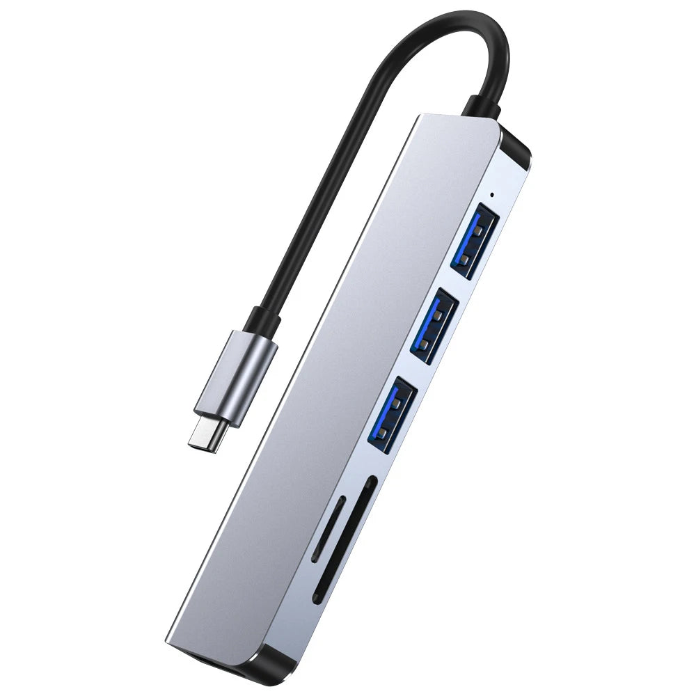 Type C+ USB HUB USB3.0 Dongle USB2.0 Disk Extend Adapter Cable Splitter Phone Charger Dock Micro SD TF Memory Card Reader Writer