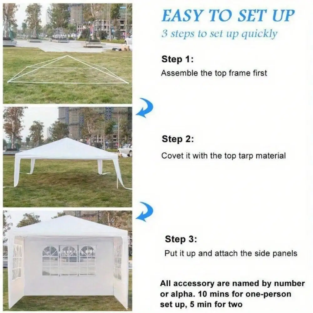 10'x 10'Party Wedding Tent Outdoor Gazebo Canopy Tent Heavy Duty w/3 Sidewalls