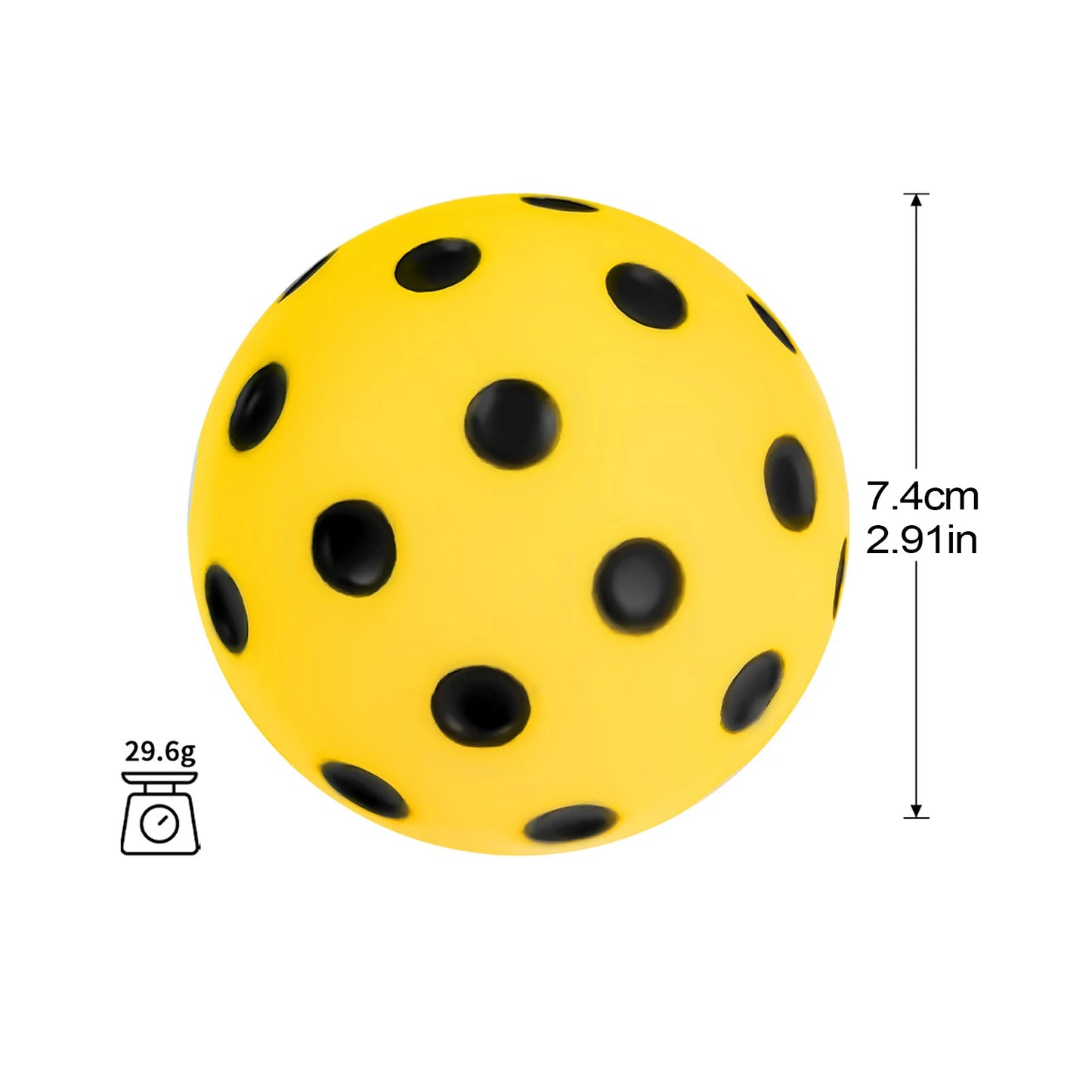 Pickleball 74mm Durable Low Noise Soft Pickleballs 30g Indoor Training Paddle Ball PU foam Pickleball for Competition&Practice