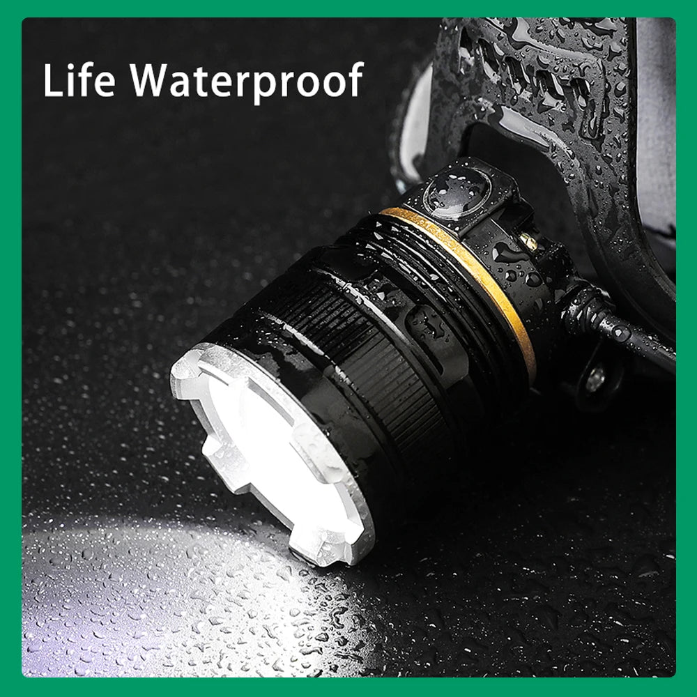 3000000LM Upgrade Headlamp Sensor XHP90 Fishing Headlight By 18650 Battery Flashlight USB Rechargeable Head Lights Torch Lantern