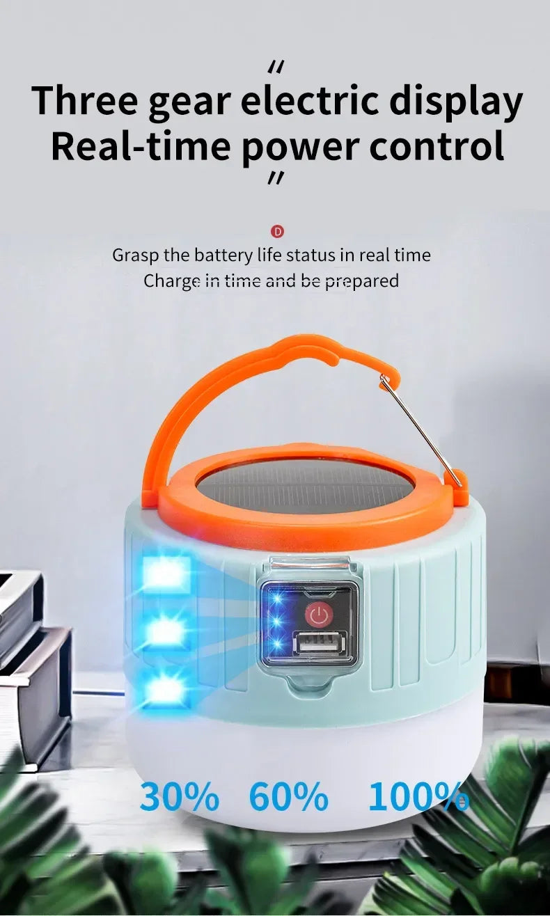 LED Solar Bulb Charging Remote Control Super Bright Emergency Lighting Bulb Outdoor Multifunctional Mobile Camping Tent Light