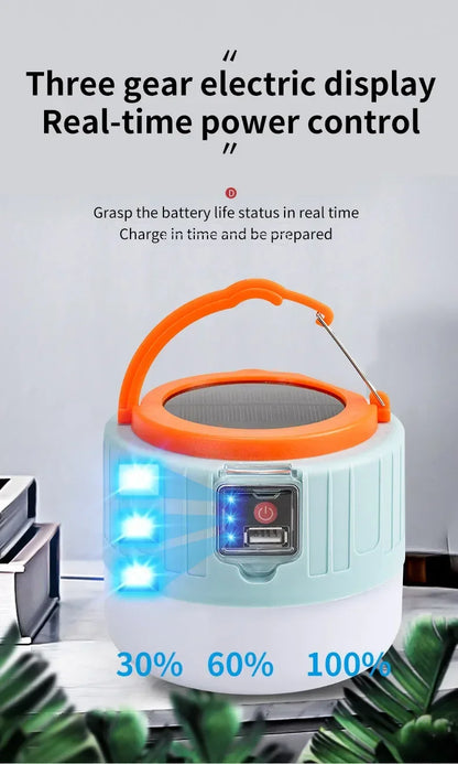 LED Solar Bulb Charging Remote Control Super Bright Emergency Lighting Bulb Outdoor Multifunctional Mobile Camping Tent Light