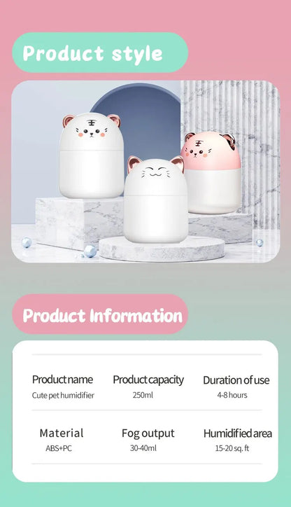 Cute Pet Humidifier Mini Office Desktop Air Conditioning Room Air Humidification Usb Small Household Heavy Fog Spray