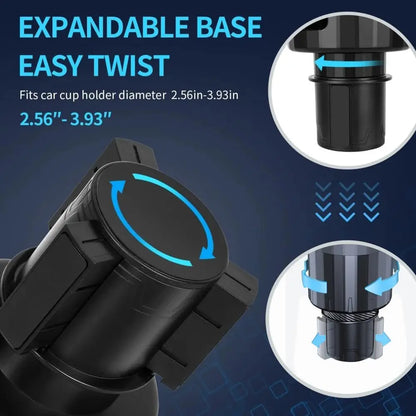 Car Cup Holder Expander,with Adjustable Base,Adjustable Cup Holder Expander for Car.Compatible with Yeti Stroller 14-46 Oz Expan